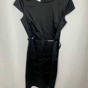 Black satin after 5 dress